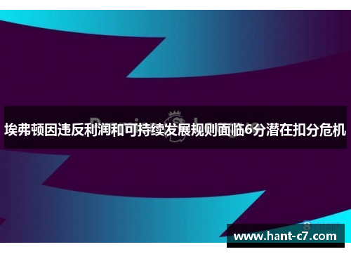 埃弗顿因违反利润和可持续发展规则面临6分潜在扣分危机 埃弗顿因违反利润和可持续发展规则面临6分潜在扣分危机